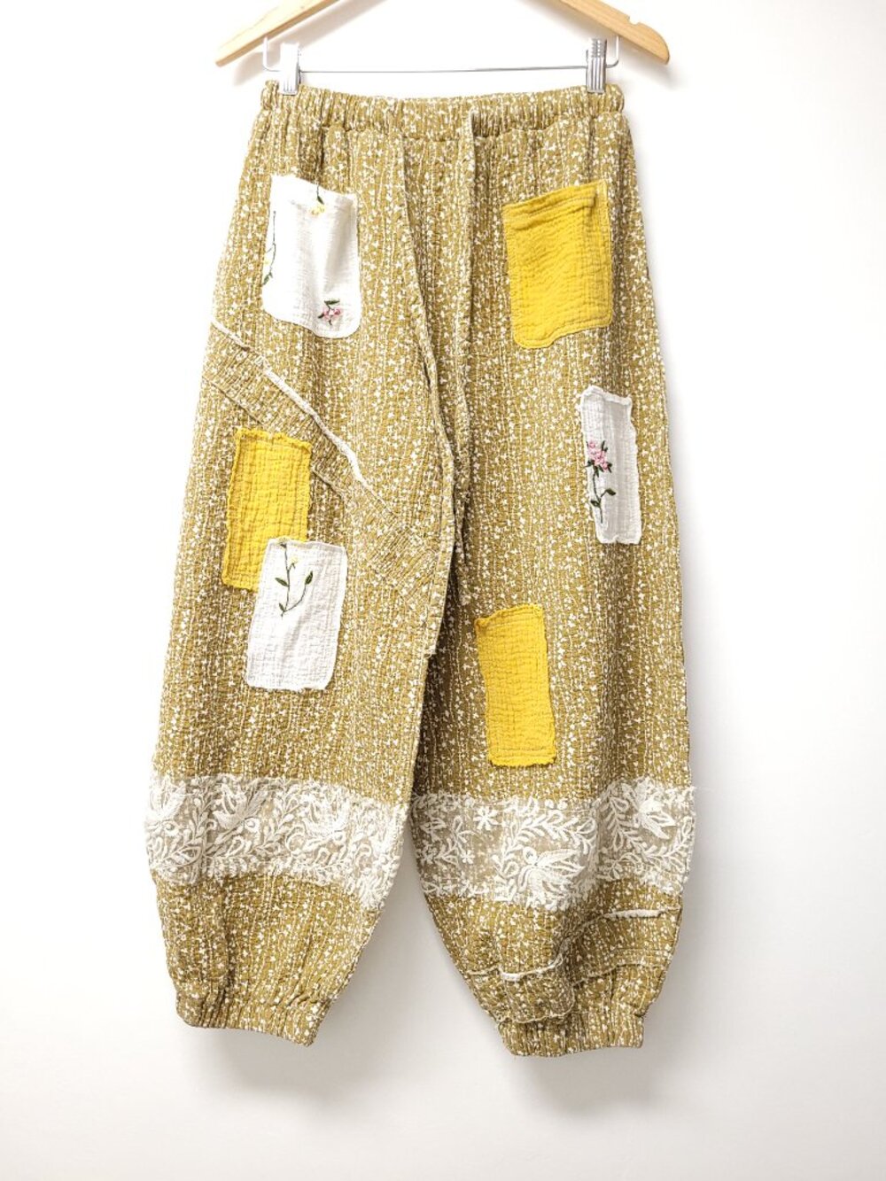POL Patchwork Ruff Pants Size M Multicolor